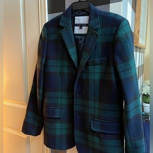 Tommy Hilfiger, 100% Wool, 40, NAVY-GREEN, Holiday Sport Coat.